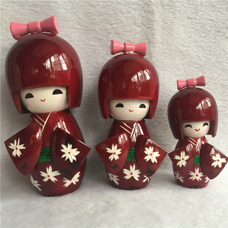 Новый 3 шт/1 компл. милые ручной работы Восточный японский Kokeshi девушки Cherry blossom