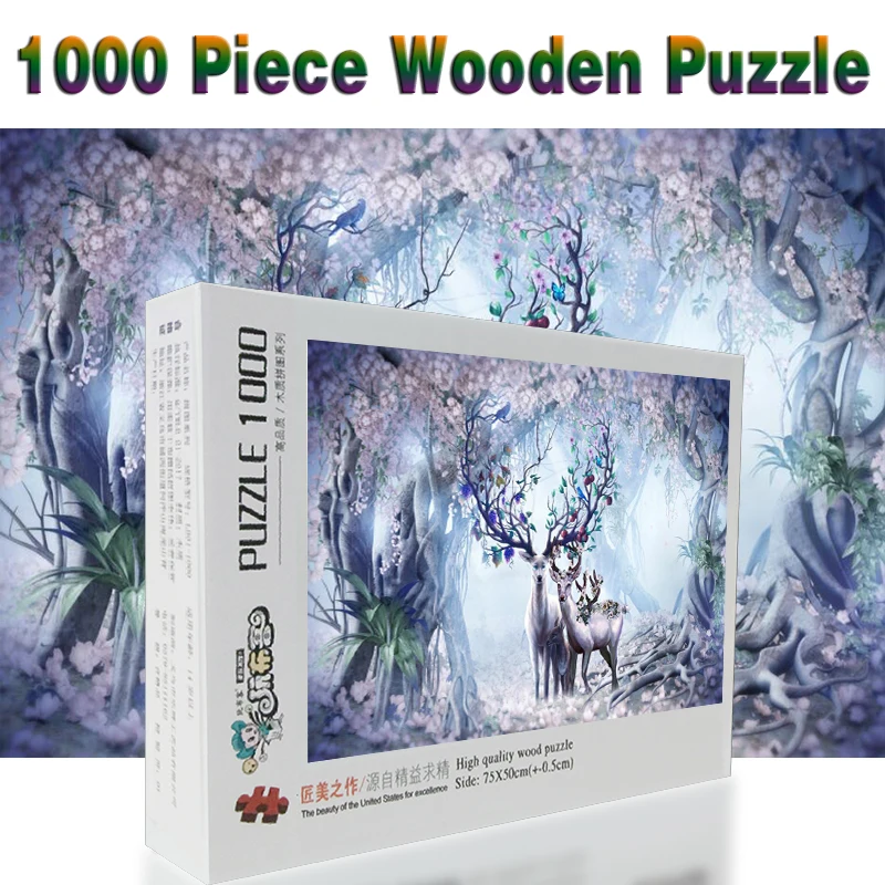 Dream elk Toy Landscape Puzzle 1000 штук головоломка для взрослых деревянная мультяшная пазлы
