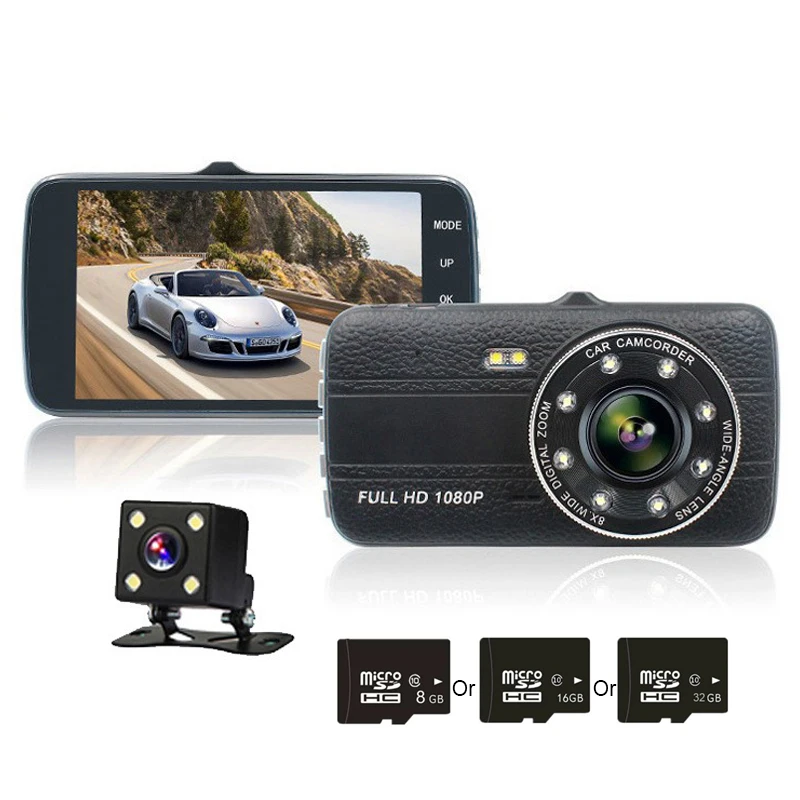 TOSPRA Full HD 1080P Автомобильный видеорегистратор 4 &quotЖК экран камера 170 градусов