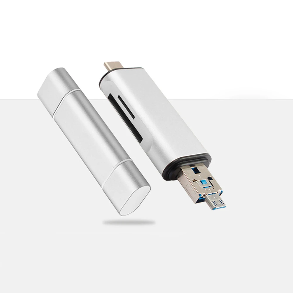 Многофункциональный считыватель карт Type-C/Micro USB/USB SD TF для мобильного телефона