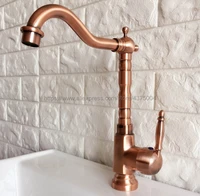 bathroom faucet antique red copper 360 degree turn basin faucet water tap single handle cold and hot water nnf401