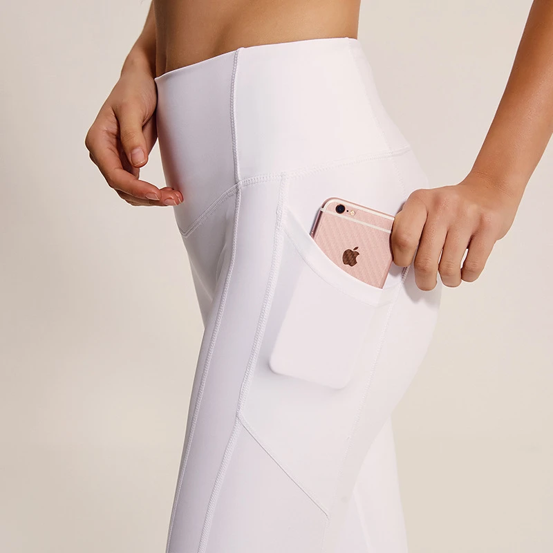 Цветные женские штаны для йоги с боковыми карманами 4 Стрейчевые легинсы фитнеса