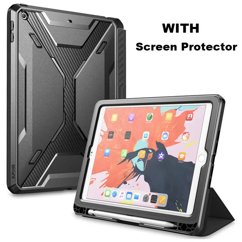 WITH Protective Film Для iPad 9,7 чехол(/) тонкий Чехол-книжка Trifold с автоматическим выключением/пробуждением, Встроенный протектор экрана, совместим с ручкой Apple - Цвет: WITH Protective Film