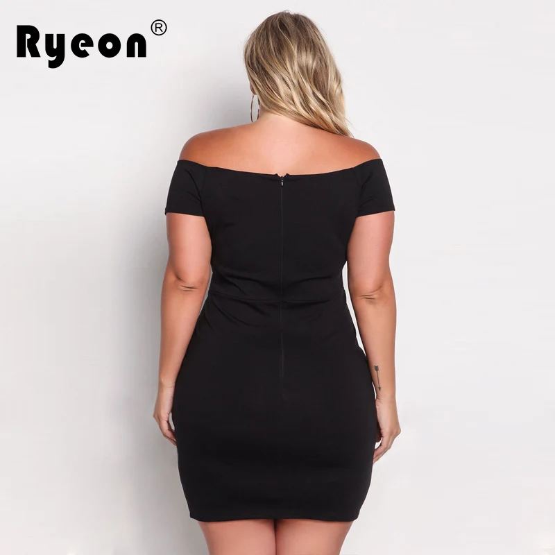 Ryeon плюс Размеры партии 2017 Для женщин летнее платье с открытыми плечами пикантные