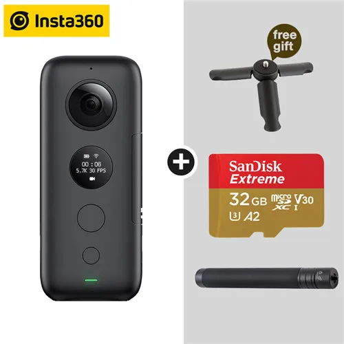 Insta360 Экшн-камера ONE X VR 360 панорамная камера для iPhone и Android 5,7 K видео 18MP фото невидимая селфи палка штатив - Цветной: Kit D 32G N Pole