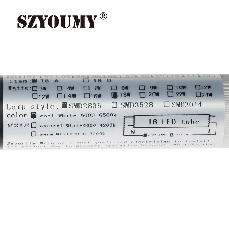 SZYOUMY v образная Светодиодная трубка 8 Футов 6 футов 5 4 фута 3 2 T8 светодиодные трубки