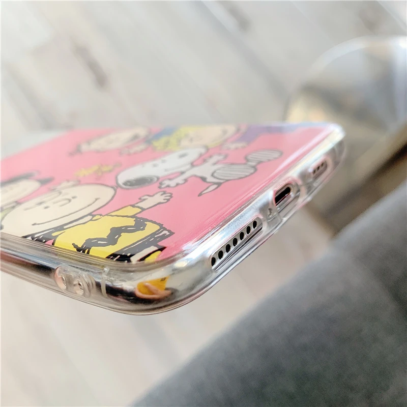 WTSZKL мультфильм милый розовый красный Snoopy зеркало с узором Телефон чехол для iPhone 6