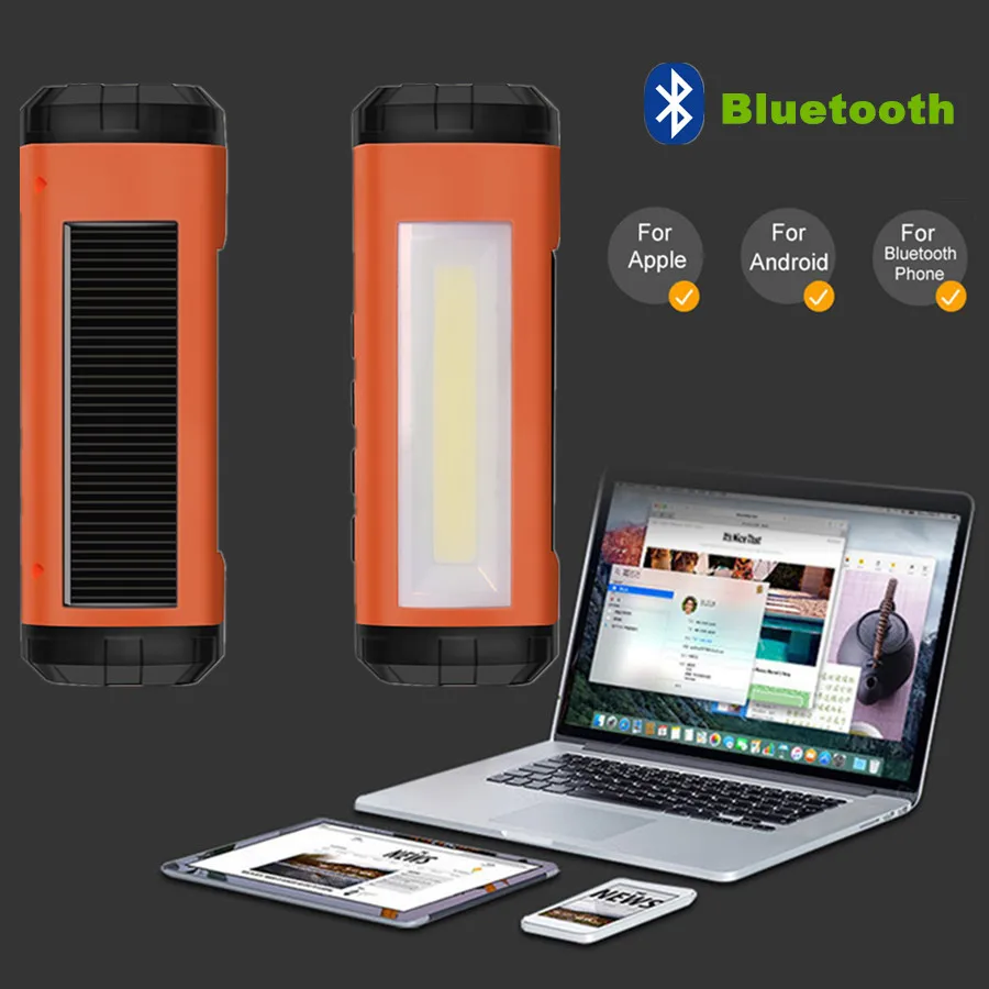 AIDISITE bluetooth динамик на солнечной батарее беспроводной светодиодный фонарик