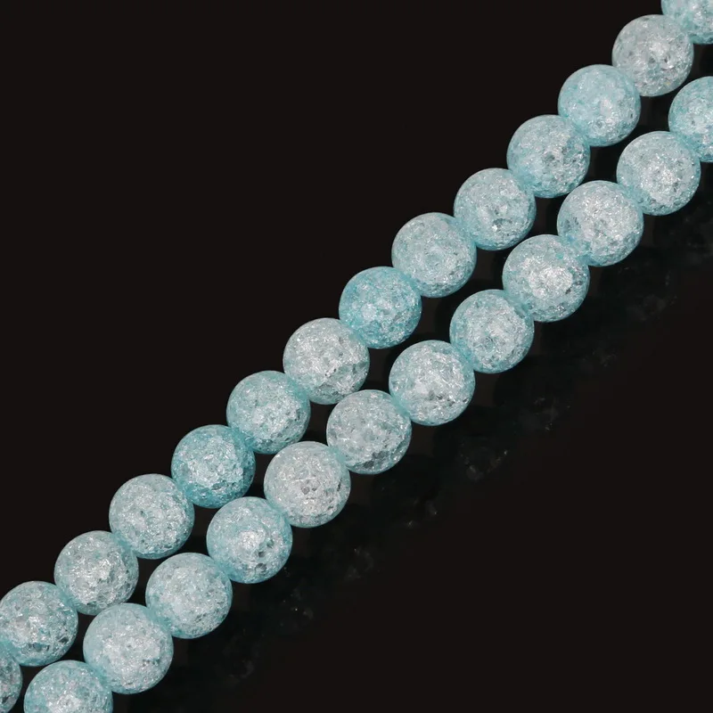Стеклянные бусины с трещинами 6 мм 8 10 светильник Светло Голубые хрустальные