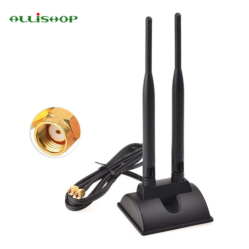 Магнитная антенна ALLiSHOP 6 футов 2 4 ГГц/5 8 ГГц 6dBi с RP SMA кабелем 1 м удлинитель для WiFi