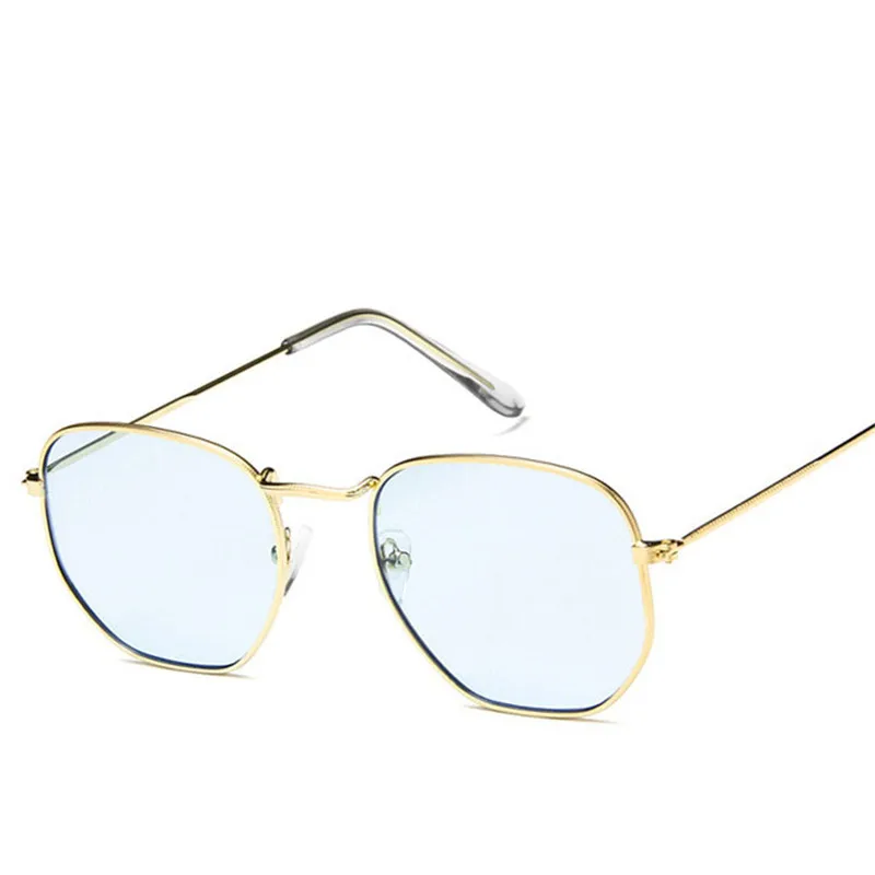 Gold OceanBlue Yoovos летние Зеркальные Солнцезащитные очки женские/мужские модные металлические солнцезащитные очки Женские Классические брендовые дизайнерские очки зеркальные Oculos De Sol - Цвет линз: Gold OceanBlue