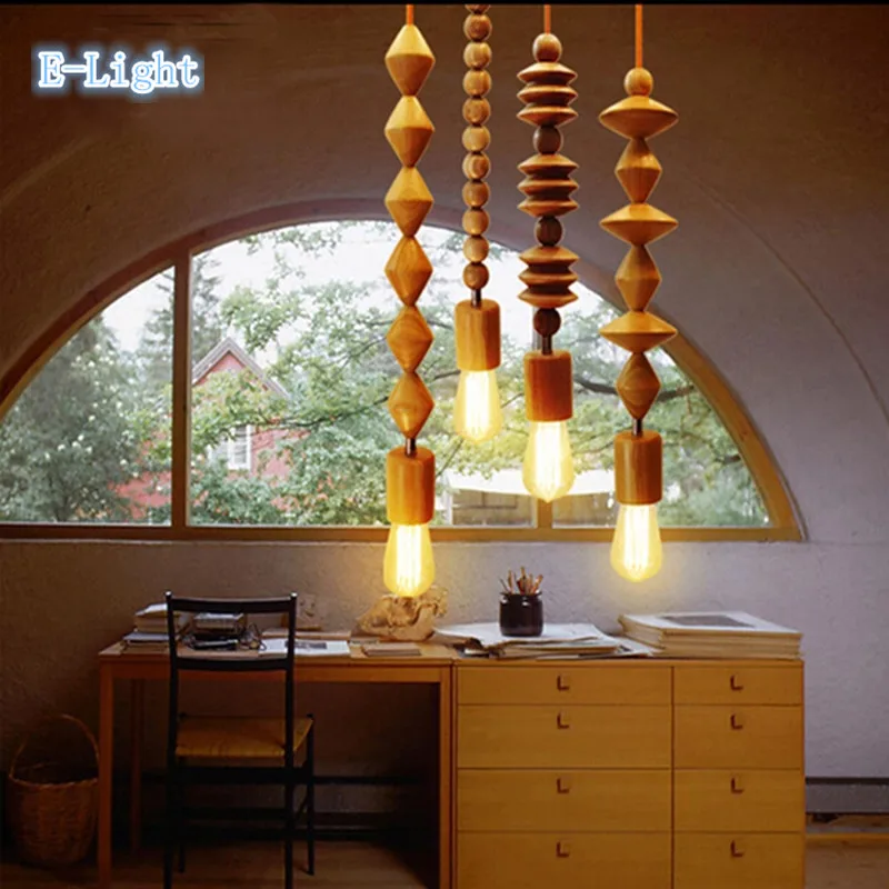 Люстра из деревянных бусин | Освещение