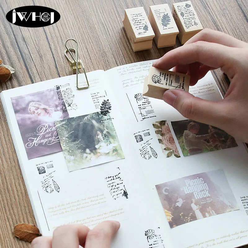 Листья стихов деревянный штамп садовый завод деревянные и резиновые штампы для