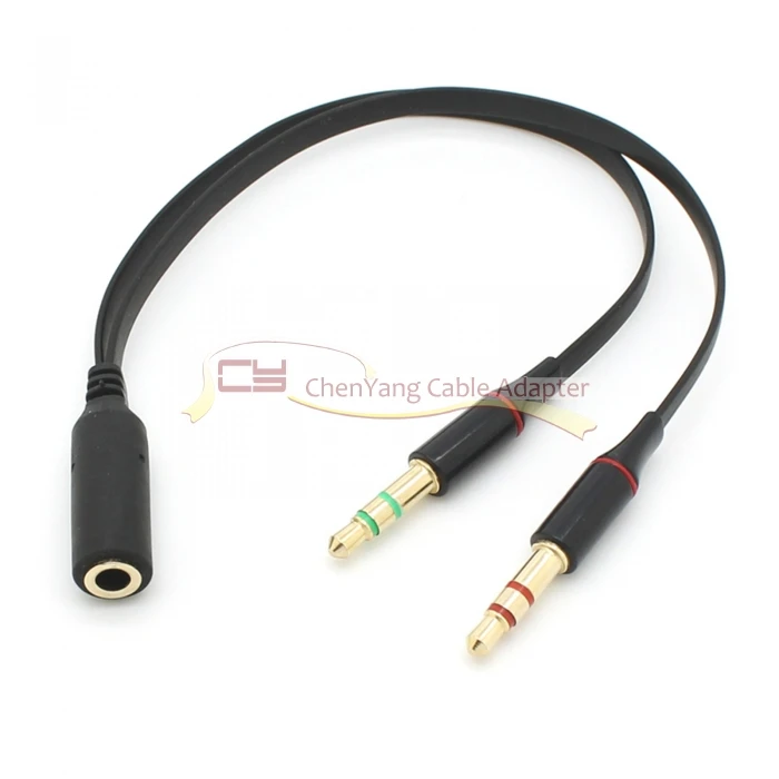 

10pcs/Black Dual 3.5mm Male to Single Female Headphone Microphone Audio Splitter Cable for Cell Phone & Tablet & Laptop