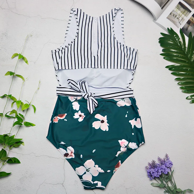 Купальники Для женщин 2019 принт Одна деталь Купальник Push Up Монокини Винтаж ванный