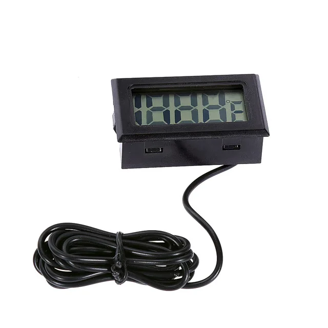 wire black 50 до 110 термометр Мини цифровой ЖК-дисплей для салона автомобиля измеритель температуры инструменты термометр датчик температуры#2 - Цвет: wire black