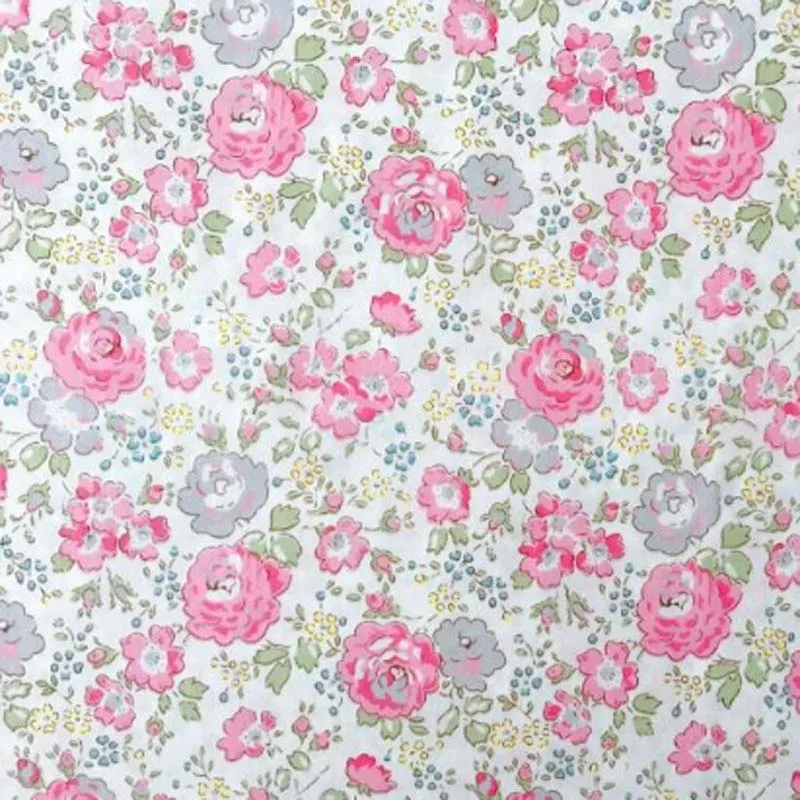 pink floral 160 см* 50 см хлопчатобумажная ткань Элегантный Розовый Синий розовые цветы проверить ткань для DIY балдахин для детской кроватки одежда платье ручной работы украшения - Цвет: pink floral