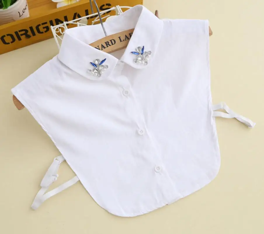 Женская блузка модное ожерелье с жемчужным кулоном белые вышитые Новые бусины