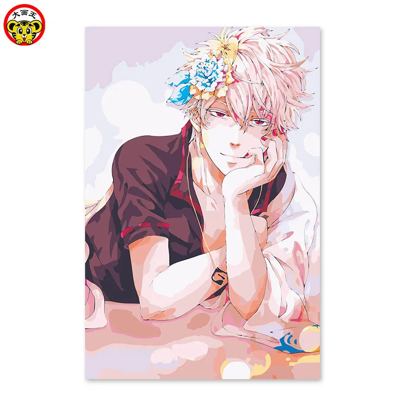 Набор для рисования по номерам на четырнадцати цветах анимация красивый мальчик