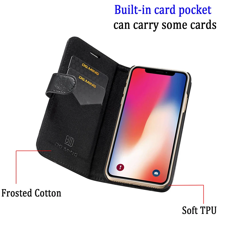 Многофункциональный чехол бумажник для телефона из натуральной кожи iPhone X 6 S 7 8 PLUS