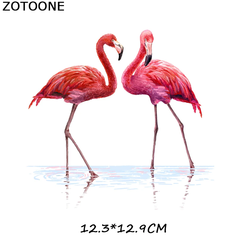 ZOTOONE железные Пластыри для одежды теплопередача Розовый фламинго пластырь стирка наклейки футболка для одежды аксессуар Аппликация C