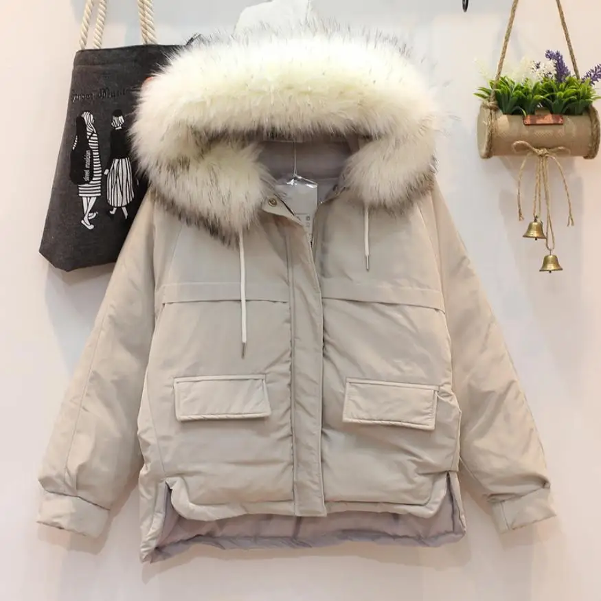 Женское зимнее пальто с капюшоном и воротником из искусственного меха L1790 |