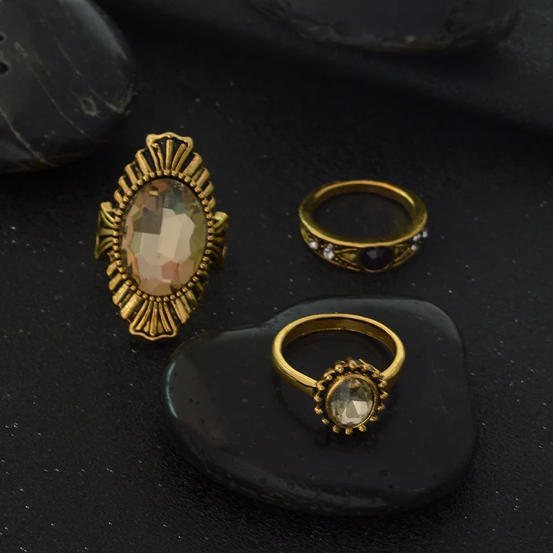 Вечный чудо потрясающий горный хрусталь кольцо набор Коктейльные Вечерние