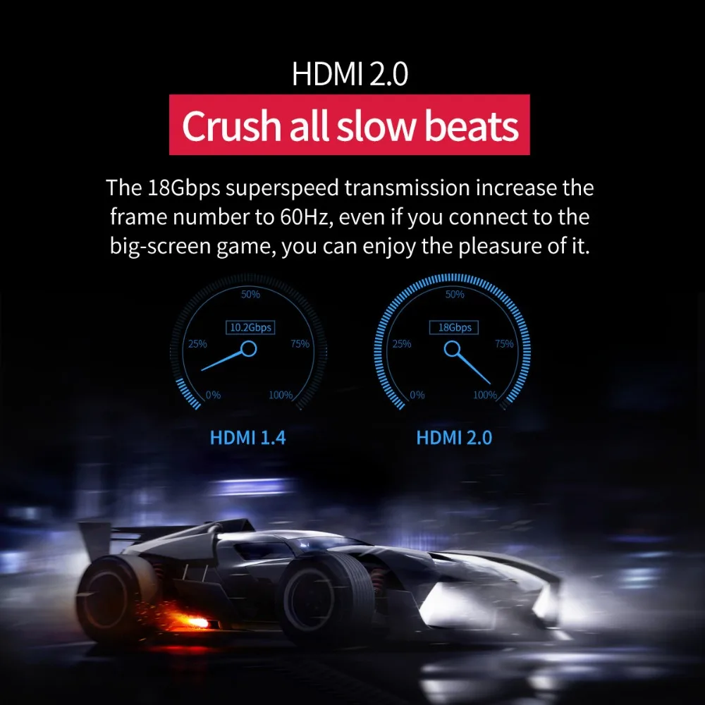 ORICO HDMI HD видео кабель папа 4K 3D 18 Гбит/с HDMI2.0 конвертер для ТВ проектора ПК PSP TV box 4 м 5