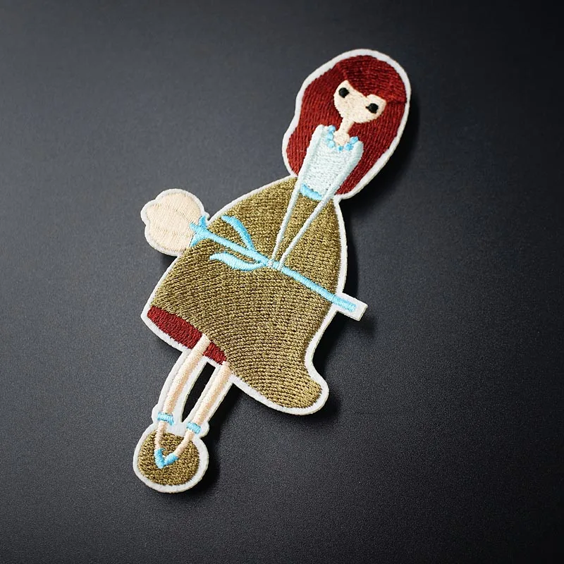 Девушка (Размер: 6 0x12 1 см) DIY значки ткани Mend украшение нашивки джинсовая сумка