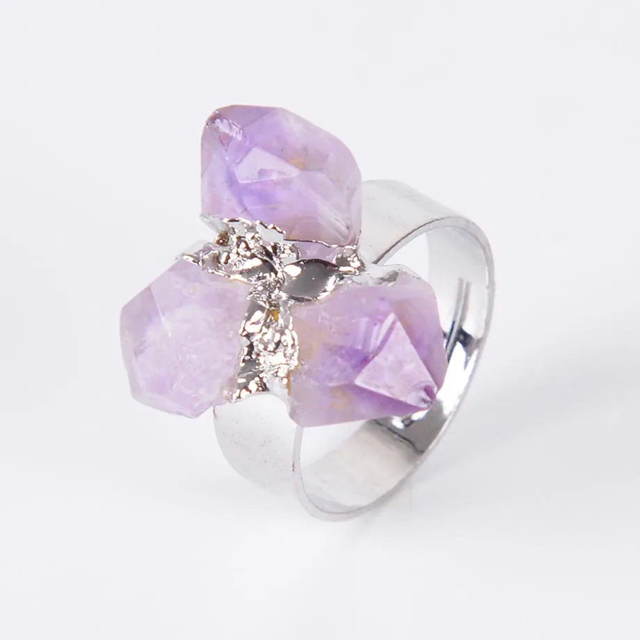 

Natural Stone Gold-Color Finger Rings Irregular Yellow Crystal Quartz Adjustable Size Ring Women Engagement Jewellery Z008
