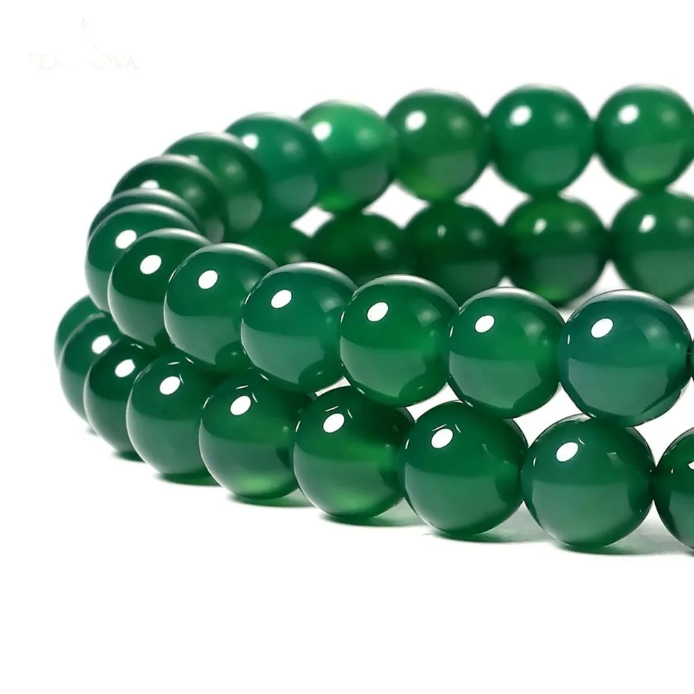 

Wholesale Natural Stone Green agates Round Loose Beads 15" Strand 4 6 8 10 12 14MM Pick Size For DIY Jewelry Making