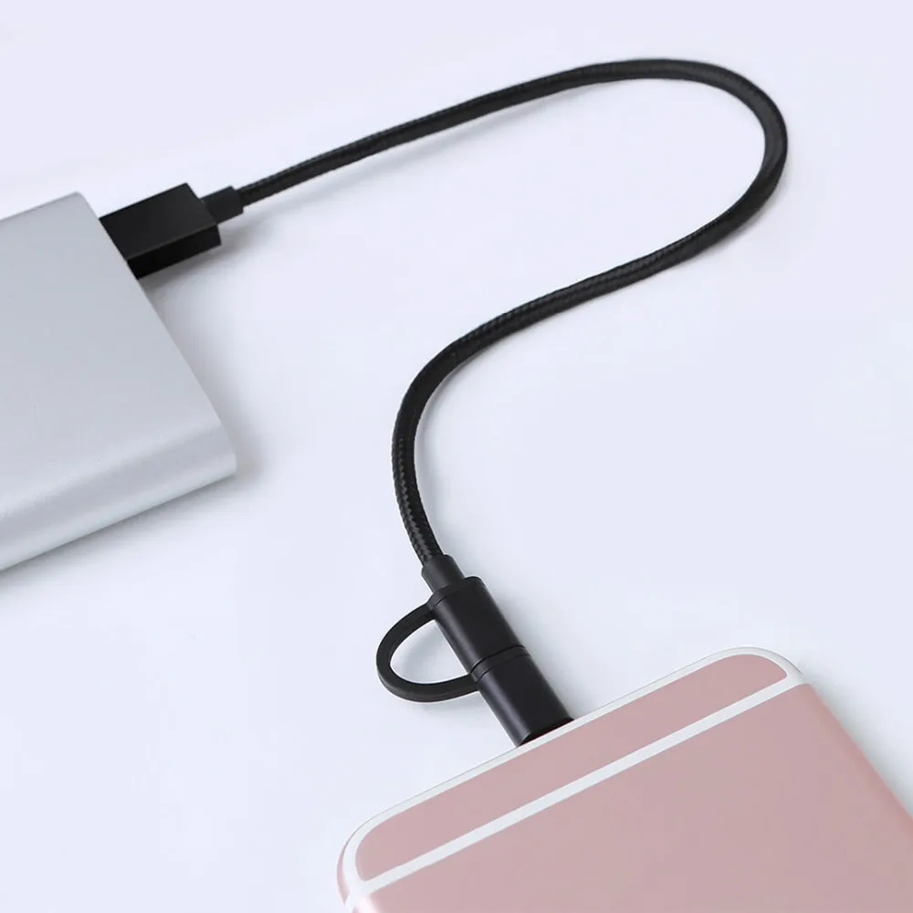 Xiaomi Mijia SK Two in one 0 3 M/1 5 M зарядный кабель передачи данных Lightning & micro USB прочное