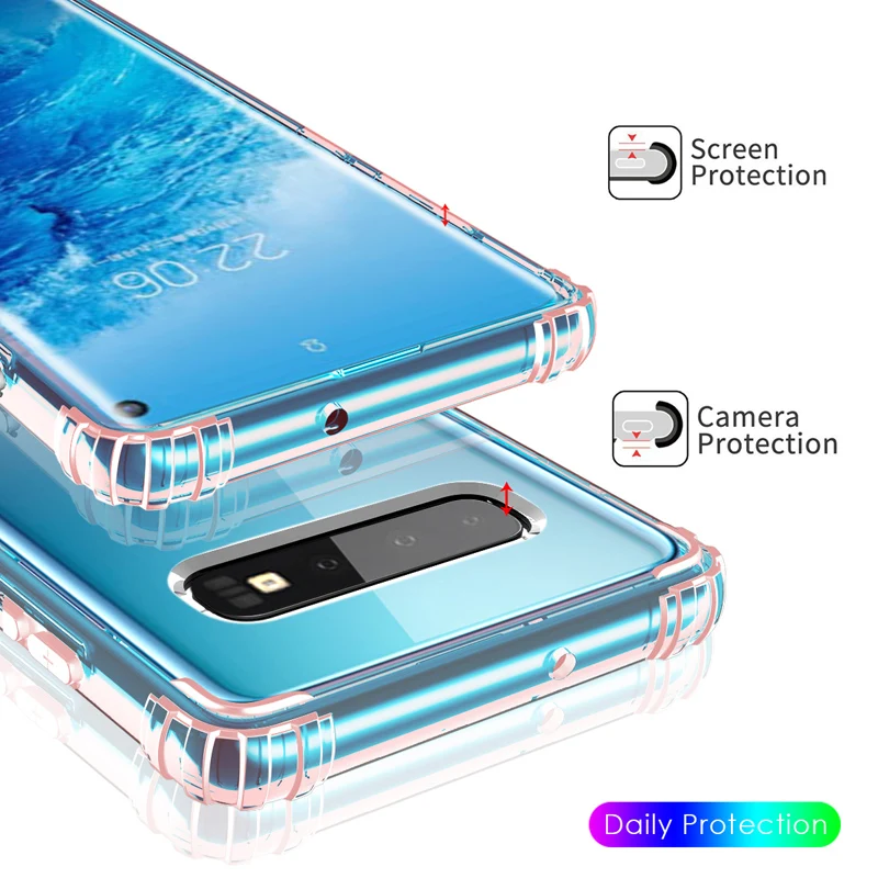 Прозрачный чехол для Samsung Galaxy S10 тонкий ударопрочный акриловый из ТПУ задней