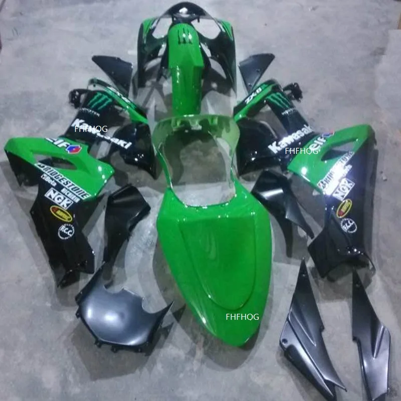 Комплект обтекателей для мотоцикла ZX6R 636 05 06 KAWASAKI Ninja ZX 6R 2005 2006 ABS зеленый глянцевый