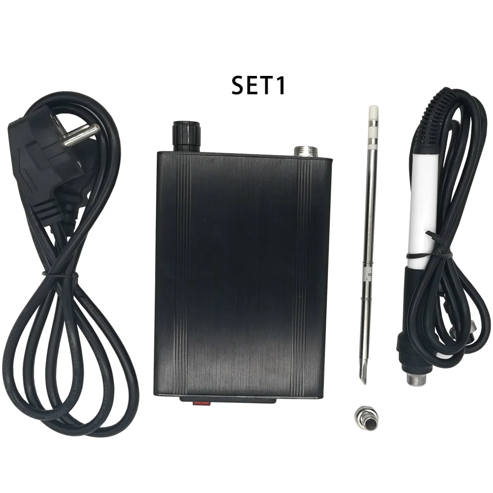 SET1 T12 паяльная станция STM32 0,96 дюймов OLED готовая электрическая паяльная Сварка железные наконечники регулятор температуры чехол с ручкой - Цвет: SET1