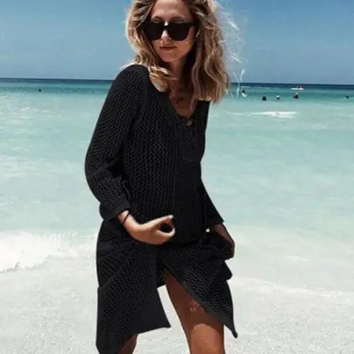 Женский купальник пляжная одежда бикини накидка кафтан женское летнее