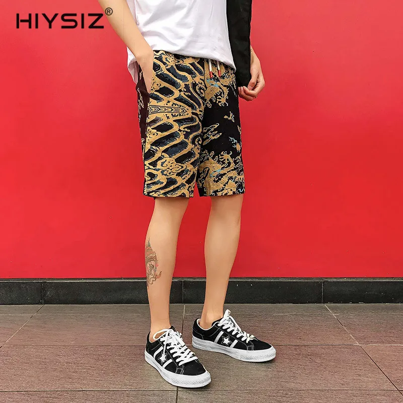 HIYSIZ новые шорты 2019 Повседневная Уличная одежда 100% хлопок хит продаж мужские