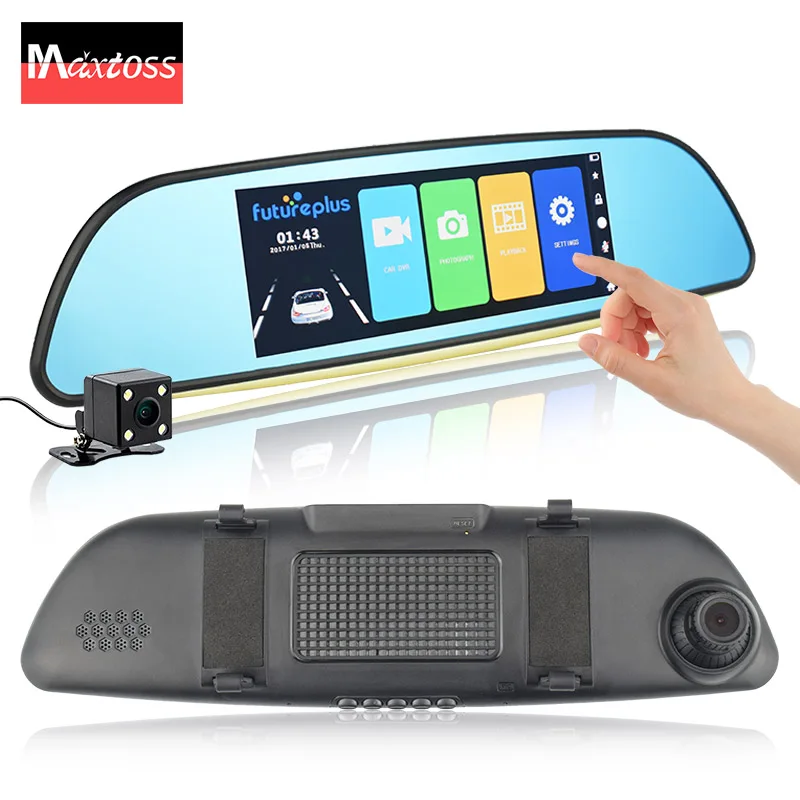 7 &quotсенсорный экран двойной объектив Автомобильный видеорегистратор зеркало