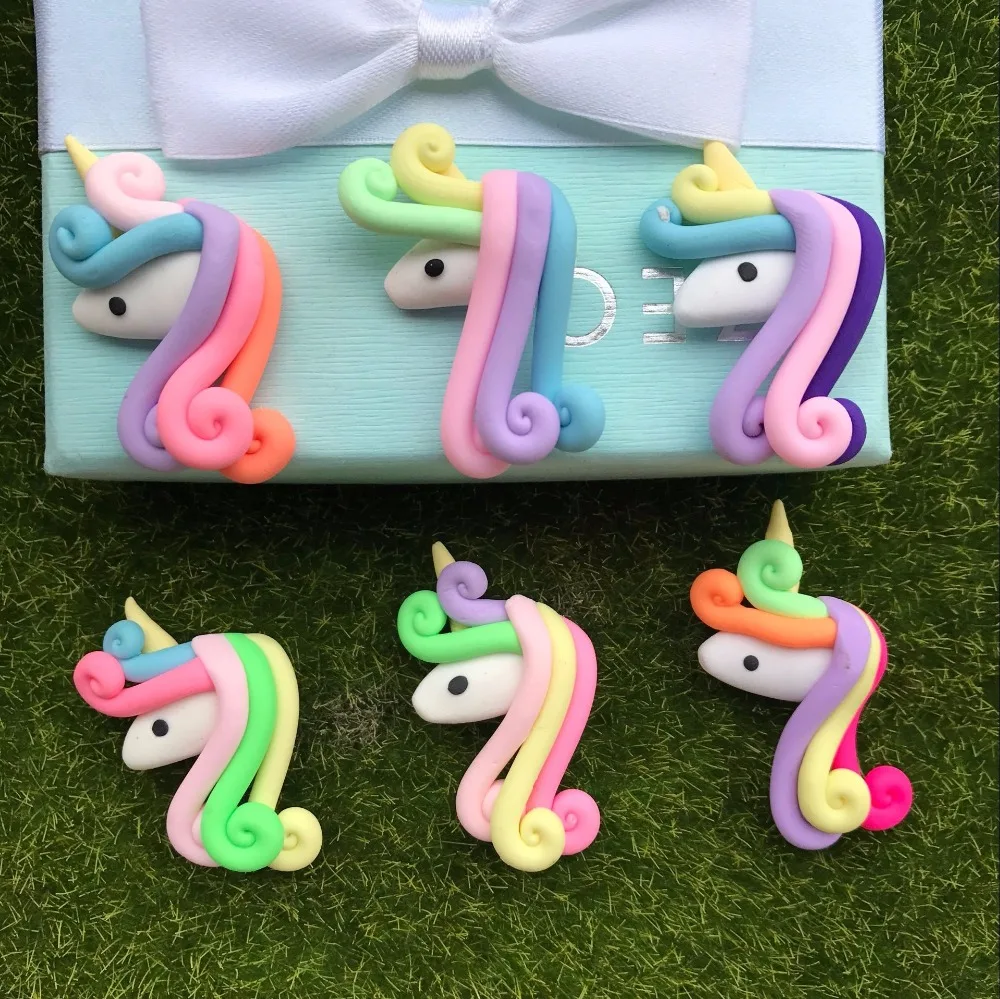 Высокое качество красивые 6 видов цветов кавайные спиральные радужные единороги