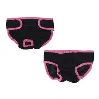 Black Однотонный подгузник для собак, короткие штаны, дышащие аксессуары для собак, физиологические штаны, регулируемый пояс, эластичная лента, нижнее белье для собак 20E - Цвет: Black