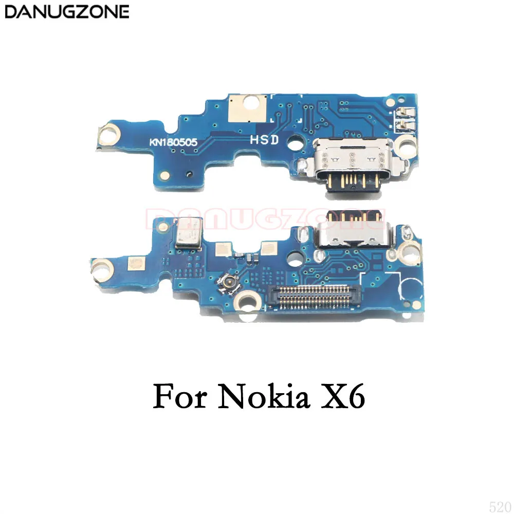 For Nokia X6 Usb порт для зарядки док-разъем плата для зарядки гибкий кабель с микрофоном для Nokia 3 2 5 6 7 Plus 7 Plus 8X5X6X7 - Цвет: For Nokia X6