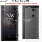 Для Sony Xperia XA2  Dual 5,2 дюйма 1 комплект = мягкая задняя пленка из углеродного волокна + ультратонкое закаленное стекло премиум-класса для переднего экрана