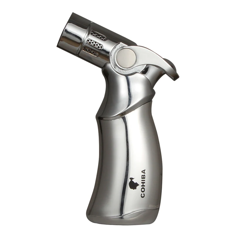 COHIBA зажигалки ветрозащитный бутан газ сигарный фонарь зажигалка Металл 4 струи