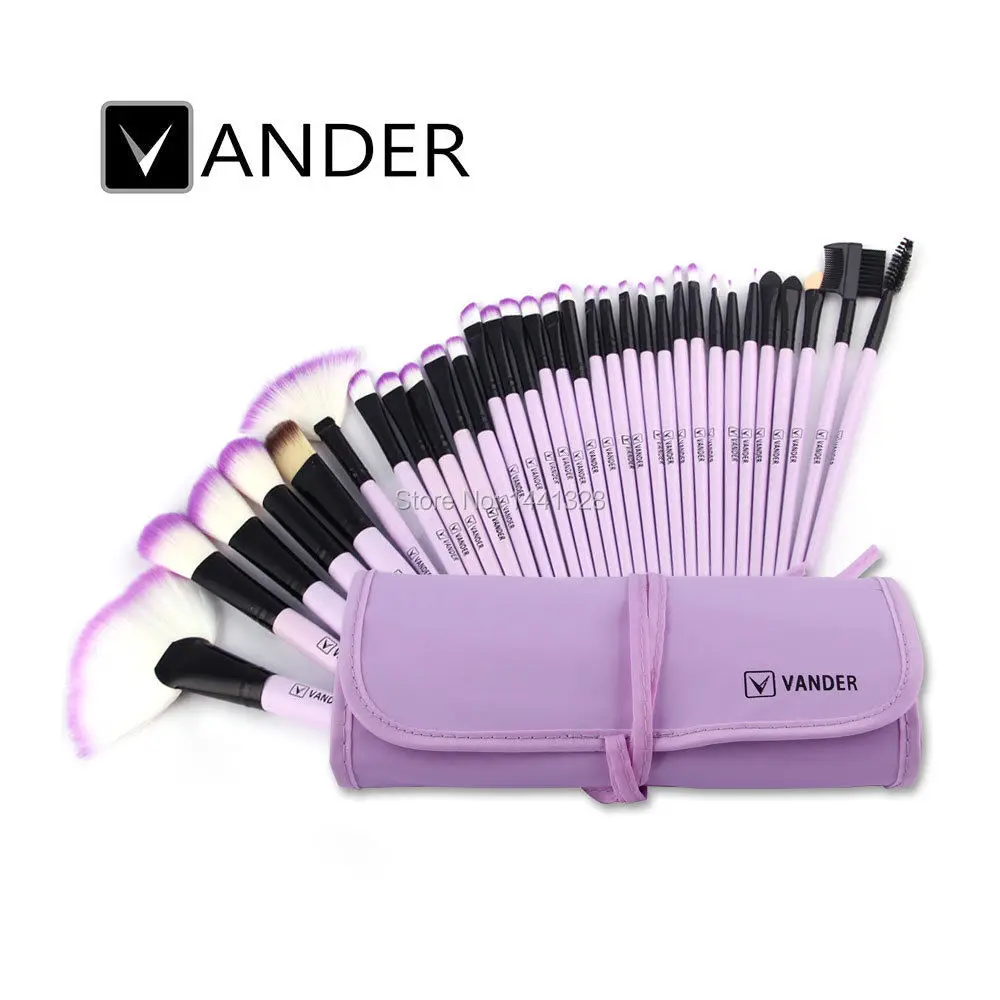 Purple 32 Pcs Makeup Brushes Set Professional Make up Brush Pinceaux Cosmetics Foundation Eyeliner Lip Maquiagem + Pouch Bag | Красота и