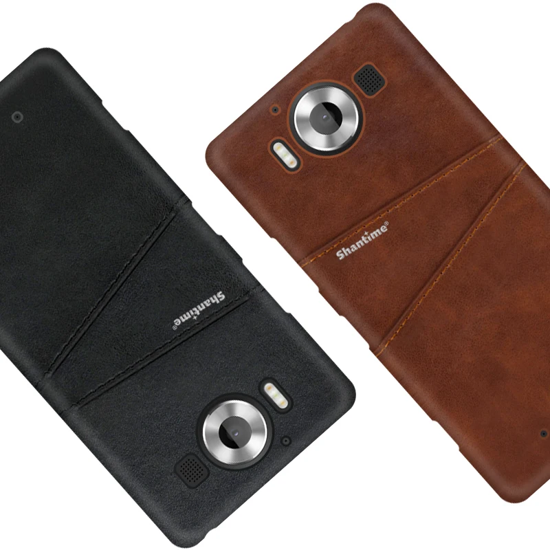 Роскошная винтажная кожаная задняя крышка для microsoft Lumia 950 чехол для телефона для Nokia Lumia 950 слот для карт из искусственной кожи чехол
