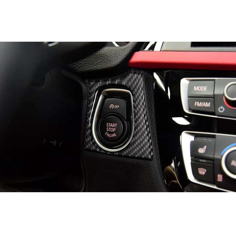 

Carbon Fiber Car Engine Start Stop Switch Button Frame Sticker Cover Styling For BMW 3 Series 320i 328i 2013-2017