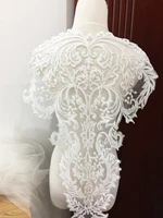 2 pcs large cotton embroidery lace applique piece in ivory for wedding bodice bridal wedding gown accessories lace applique