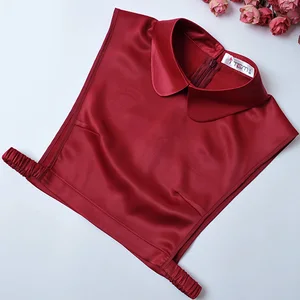 Съемное колье-чокер на лацкан, шелковая искусственная рубашка, атласная искусственная рубашка, Цветочная вышивка, аксессуары для одежды