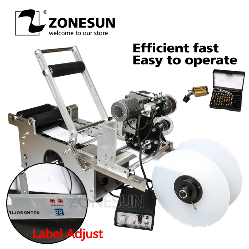ZONESUN LT-50D полуавтоматическая машина для маркировки лекарственных бутылок с датой печати