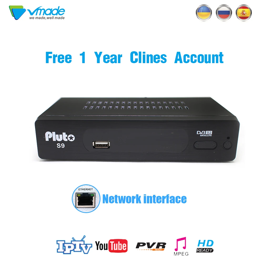 HD 1080P цифровой рецептор DVB-S2 FTA спутниковый ТВ приемник с 1 год Европа 7 линейный сервер Cccam Поддержка IP tv IKS BISS Youtube